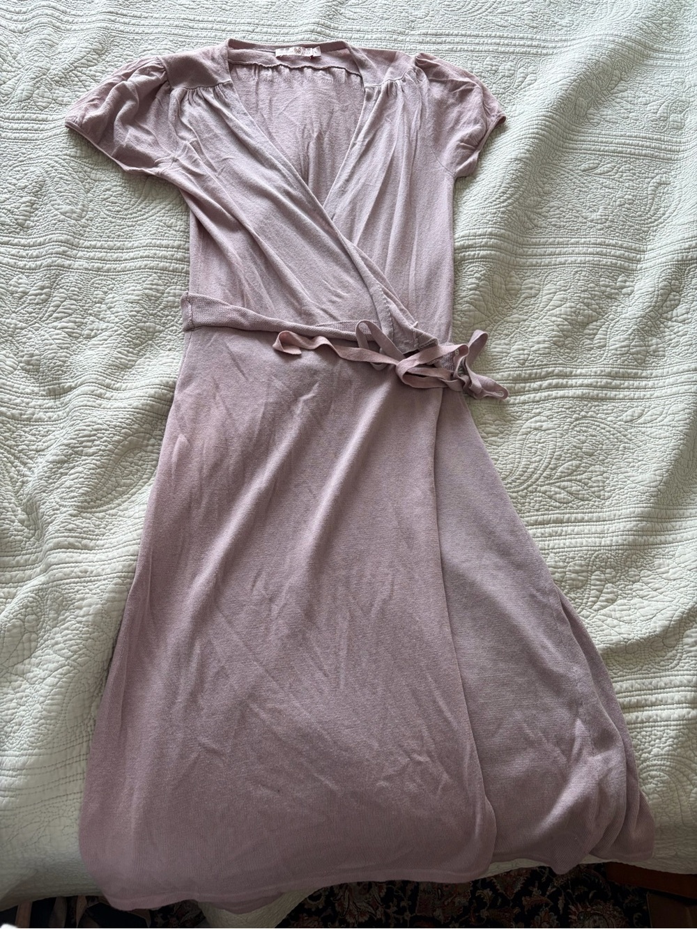 Lavender sweater wrap dress